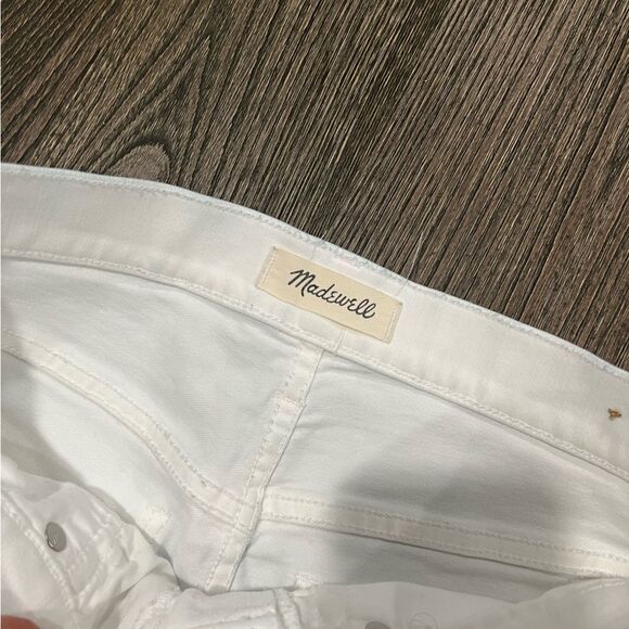 Madwell 9" High Rise Skinny Crop Jeans Distressed Denim White Size 27 - Picture 6 of 12